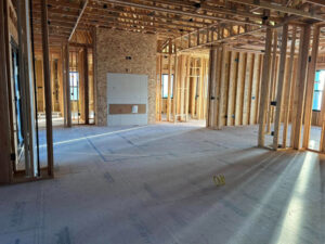 Interior work during the building process